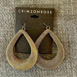 New! Crimzon rose gold tear drop earrings